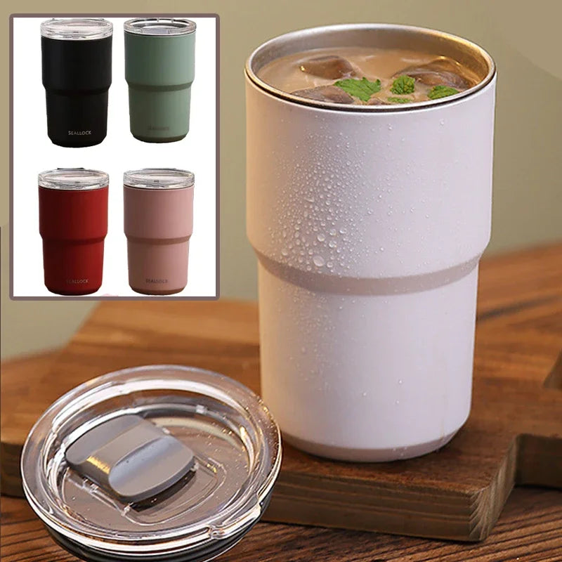 Stainless Steel Coffee Cup Double Layer Vacuum Insulation Cup Office Outdoor Portable Fashion Car Water Mugs for Friends Gifts